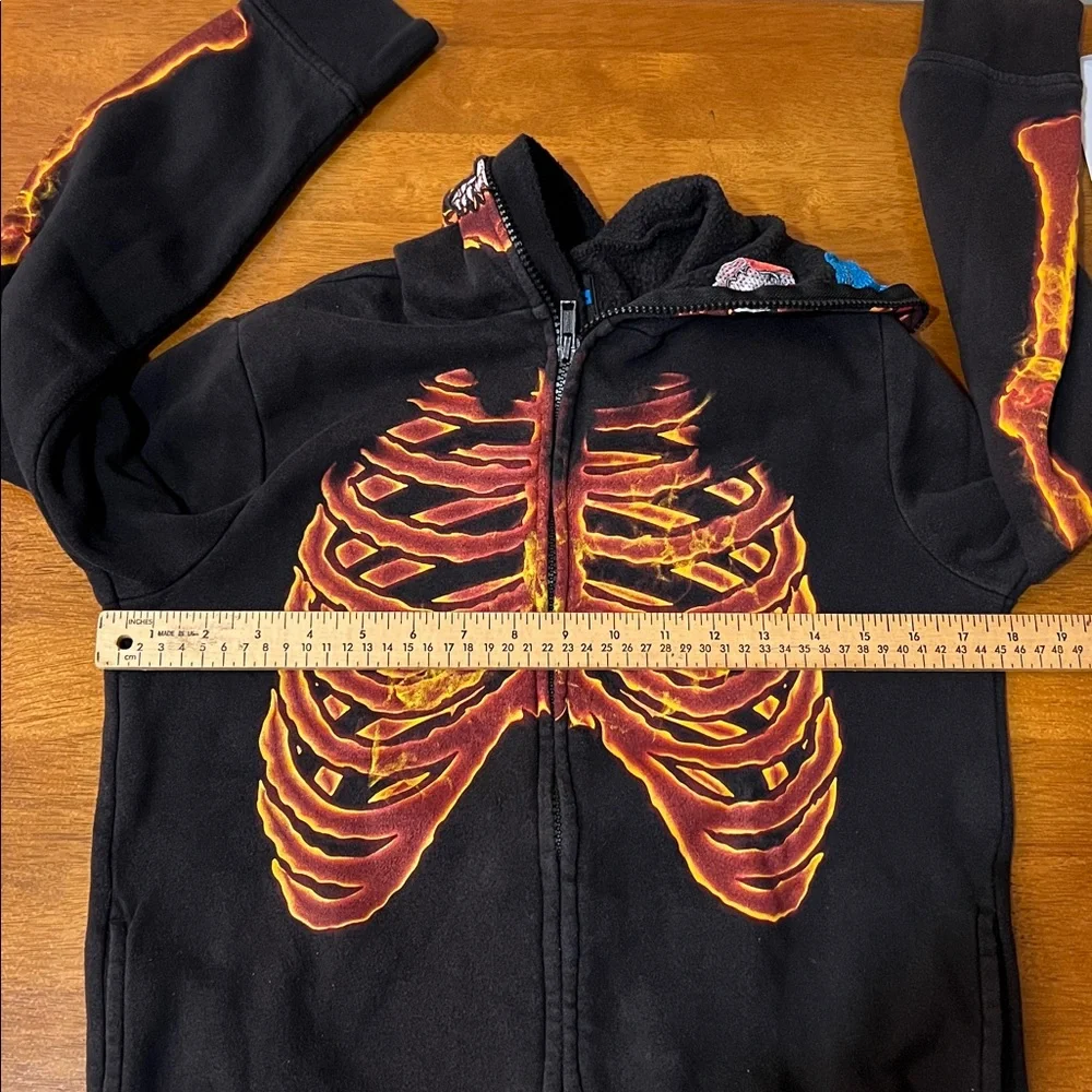 Tony Hawk  Skeleton Hoodie - Black and Orange Size Medium - Picture 9 of 11